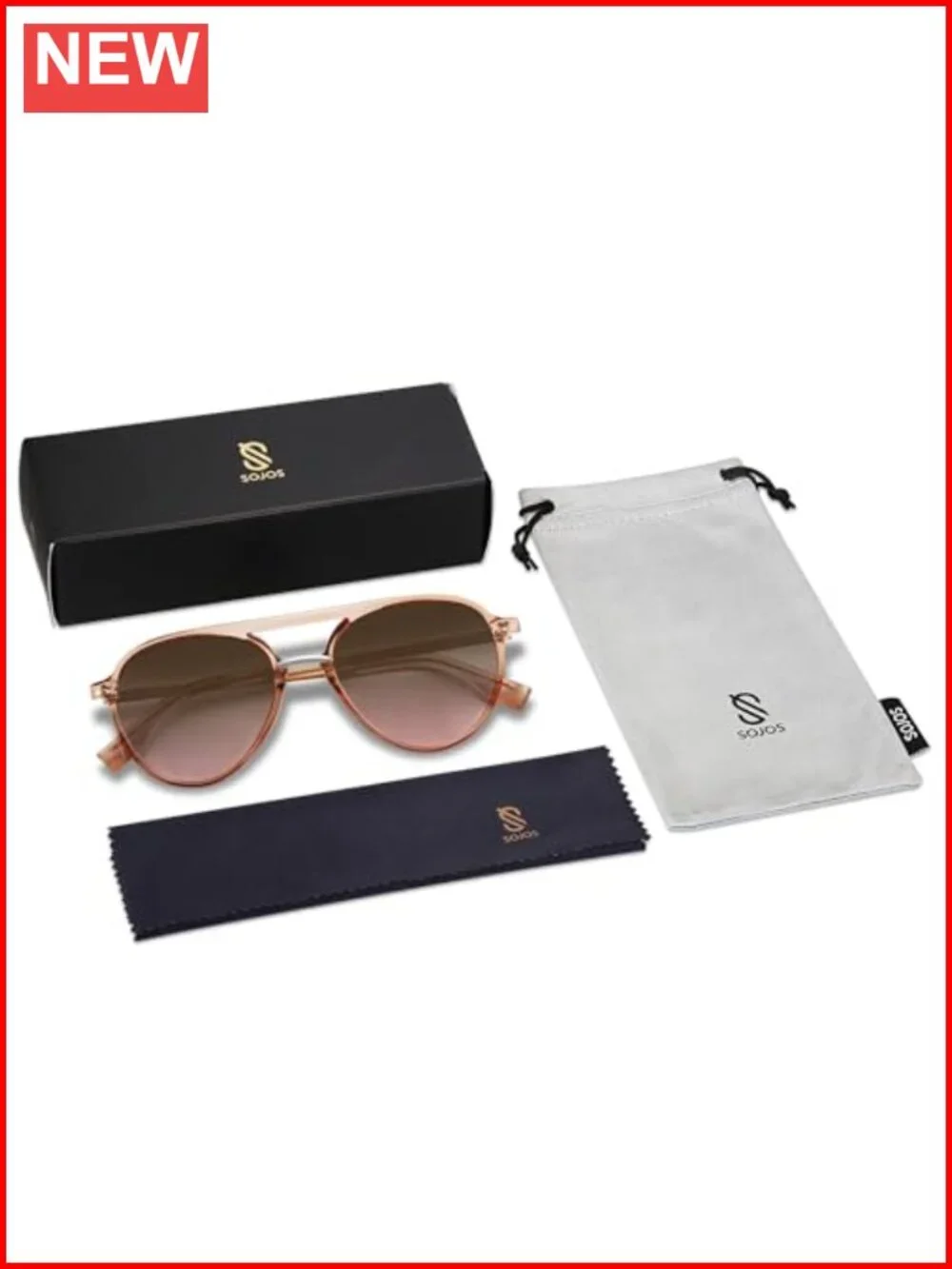 Retro Aviator Polarized Sunglasses for Women Men Double Bridge Shades